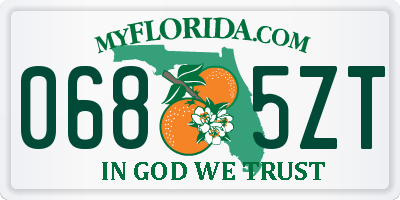 FL license plate 0685ZT