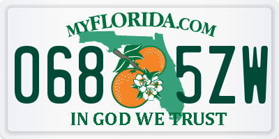 FL license plate 0685ZW