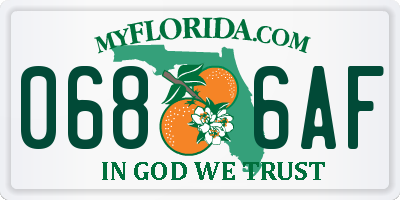 FL license plate 0686AF
