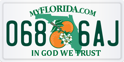 FL license plate 0686AJ