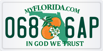 FL license plate 0686AP