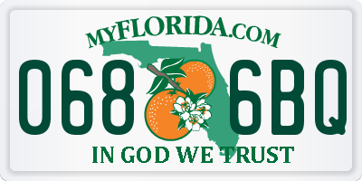 FL license plate 0686BQ