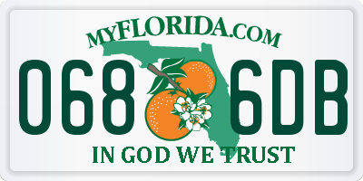 FL license plate 0686DB