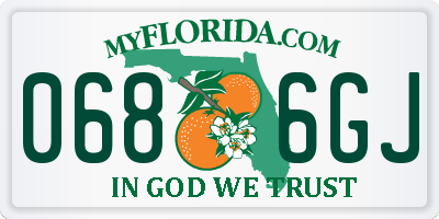 FL license plate 0686GJ