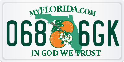 FL license plate 0686GK