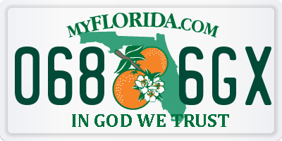 FL license plate 0686GX