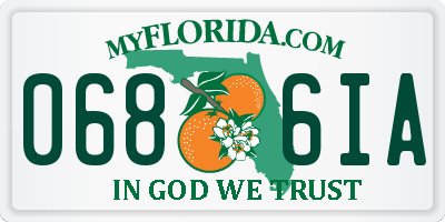 FL license plate 0686IA