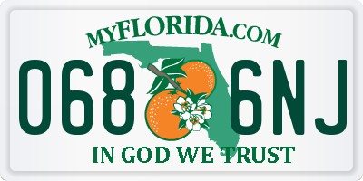 FL license plate 0686NJ