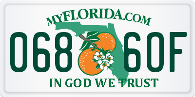 FL license plate 0686OF