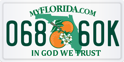 FL license plate 0686OK