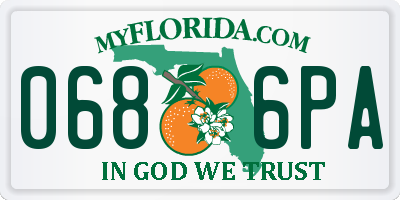 FL license plate 0686PA