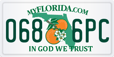 FL license plate 0686PC