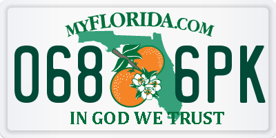 FL license plate 0686PK