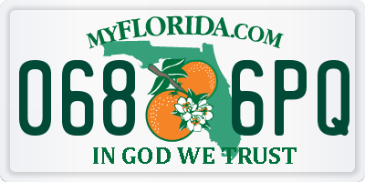 FL license plate 0686PQ