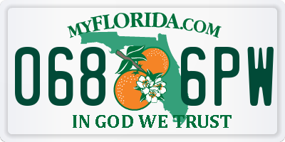 FL license plate 0686PW