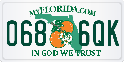 FL license plate 0686QK