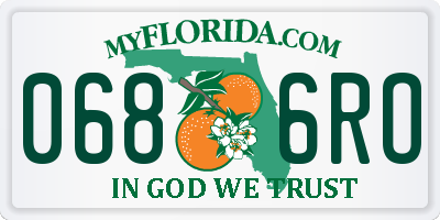 FL license plate 0686RO