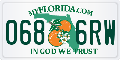 FL license plate 0686RW