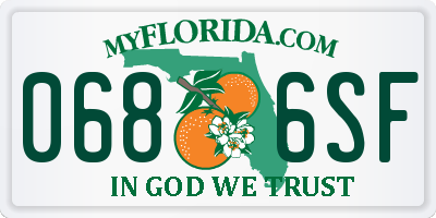 FL license plate 0686SF