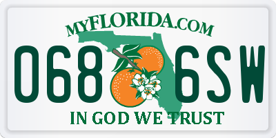 FL license plate 0686SW