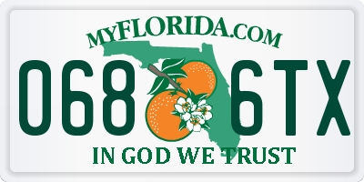 FL license plate 0686TX