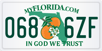 FL license plate 0686ZF