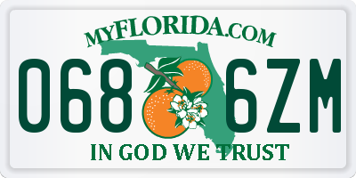 FL license plate 0686ZM
