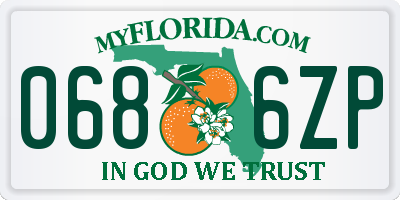 FL license plate 0686ZP
