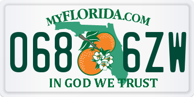 FL license plate 0686ZW