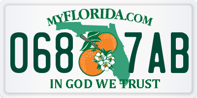FL license plate 0687AB