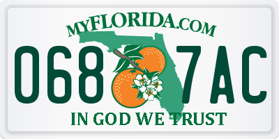 FL license plate 0687AC