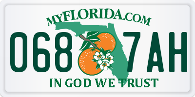 FL license plate 0687AH