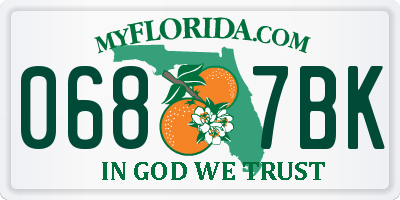 FL license plate 0687BK