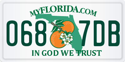 FL license plate 0687DB