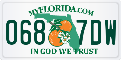 FL license plate 0687DW