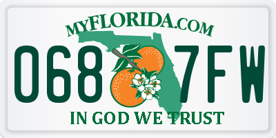 FL license plate 0687FW