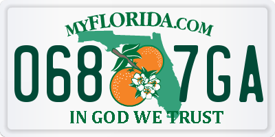 FL license plate 0687GA