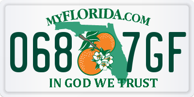 FL license plate 0687GF