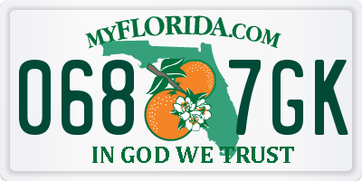 FL license plate 0687GK
