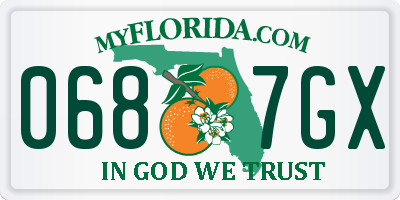 FL license plate 0687GX
