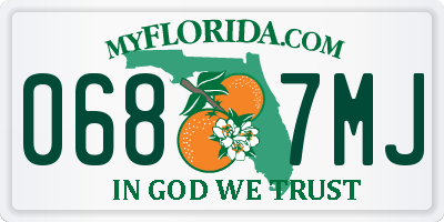 FL license plate 0687MJ