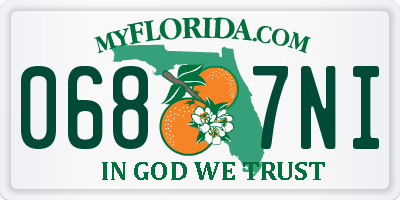 FL license plate 0687NI