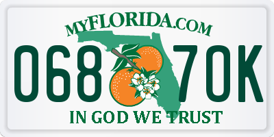 FL license plate 0687OK