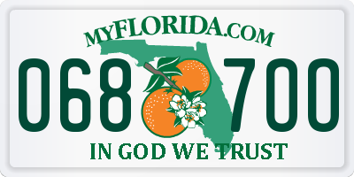 FL license plate 0687OO