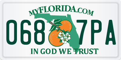 FL license plate 0687PA