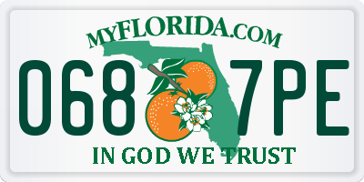 FL license plate 0687PE