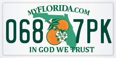FL license plate 0687PK