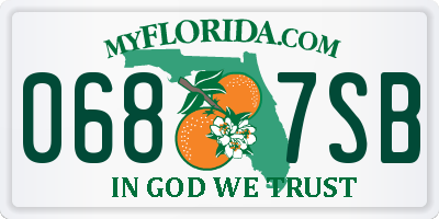 FL license plate 0687SB