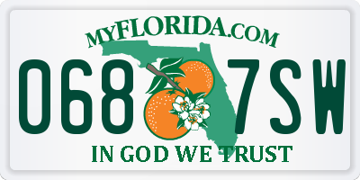 FL license plate 0687SW