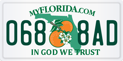 FL license plate 0688AD